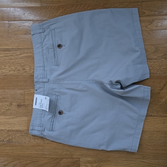 SONOMA BRAND MEN'S LIGHT GRAY FLAT FRONT SHORTS SIZE 36 - Picture 8 of 11